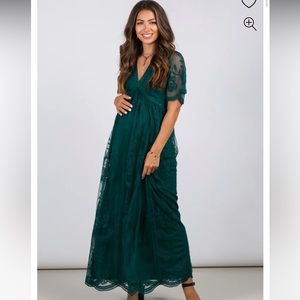 Pink Blush Lace Maternity Dress